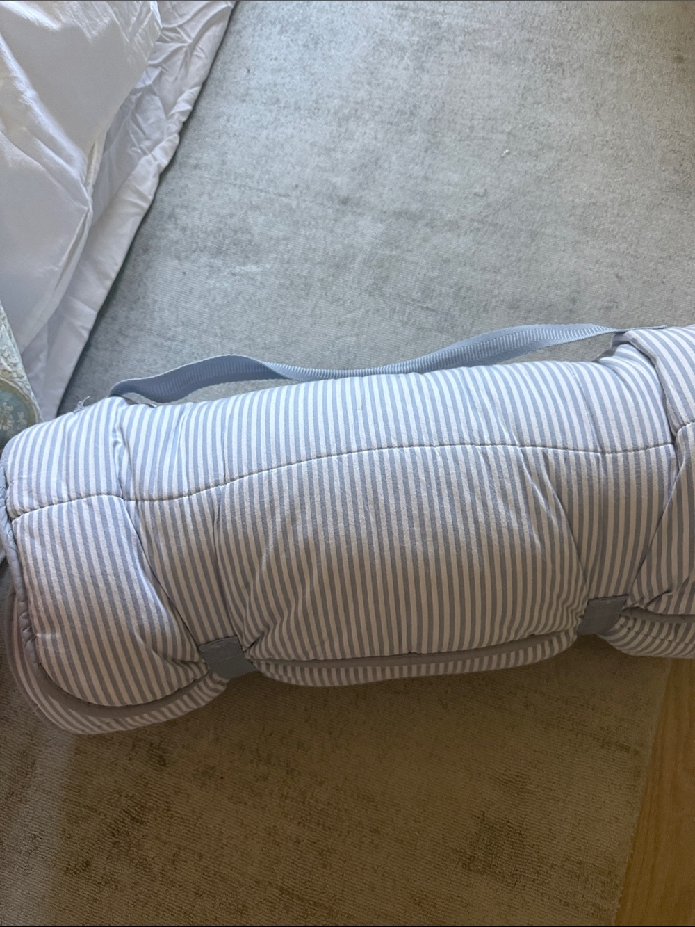 Pottery Barn Kids Chambray Stripe Nap Mat- with Jacob Embroidered